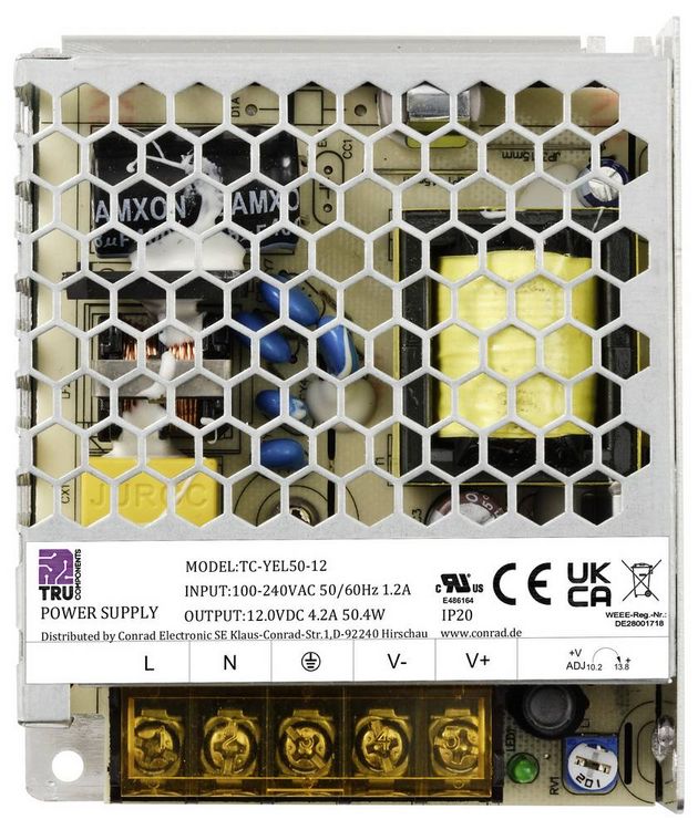 Produktbild: TRU COMPONENTS TC-13493660 Netzteil / Stromversorgung 12 V/DC 4.2A 50.4W