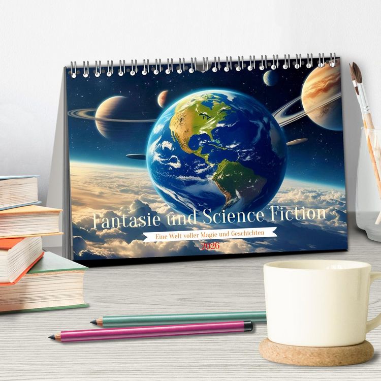 Produktbild: Fantasie und Science Fiction (Tischkalender 2026 DIN A5 quer), CALVENDO Monatskalender