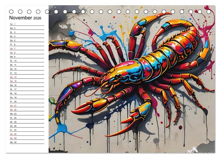 Produktbild: Street Art Sternzeichen (Tischkalender 2026 DIN A5 quer), CALVENDO Monatskalender