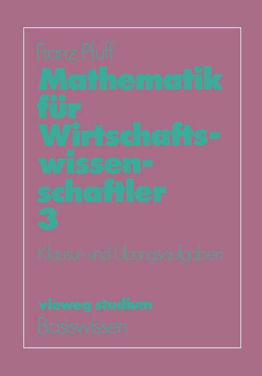 Produktbild: Mathematik f&uuml;r Wirtschaftswissenschaftler