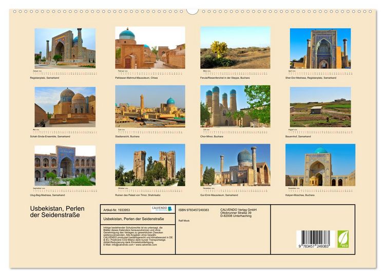 Produktbild: Usbekistan, Perlen der Seidenstra&szlig;e (hochwertiger Premium Wandkalender 2026 DIN A2 quer), Kunstdruck in Hochglanz