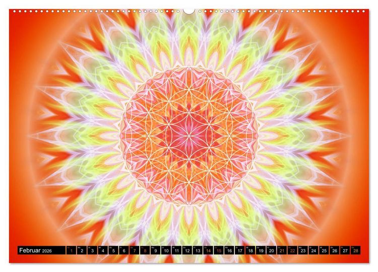 Produktbild: Energie - Mandalas in orange (Wandkalender 2026 DIN A2 quer), CALVENDO Monatskalender