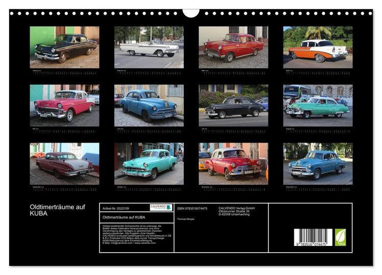 Produktbild: Oldtimertr&auml;ume auf KUBA (Wandkalender 2026 DIN A3 quer), CALVENDO Monatskalender