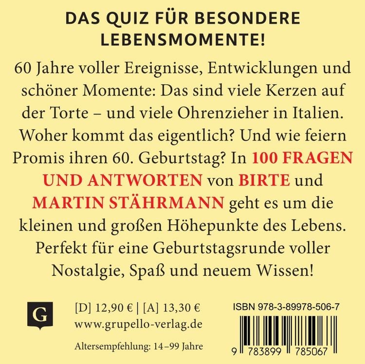 Produktbild: 60. Geburtstag. Das Quiz