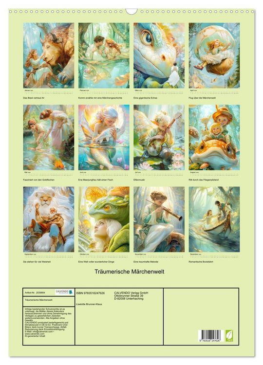 Produktbild: Tr&auml;umerische M&auml;rchenwelt (Wandkalender 2026 DIN A2 hoch), CALVENDO Monatskalender