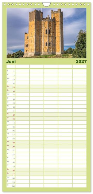 Produktbild: Familienplaner 2027 - Burgen und Schl&ouml;sser in England mit 5 Spalten (Wandkalender, 21 x 45 cm) CALVENDO