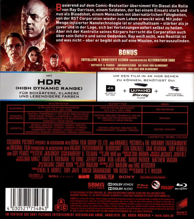 Produktbild: Bloodshot (4K Ultra HD) (+ Blu-ray 2D)