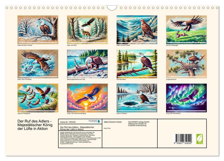 Produktbild: Der Ruf des Adlers - Majest&auml;tischer K&ouml;nig der L&uuml;fte in Aktion (Wandkalender 2026 DIN A3 quer), CALVENDO Monatskalender