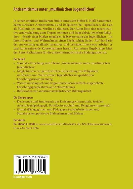 Produktbild: Antisemitismus unter ,,muslimischen Jugendlichen"