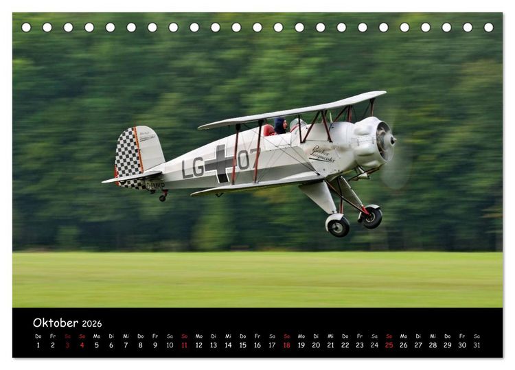 Produktbild: Doppeldecker - Veteranen der L&uuml;fte (Tischkalender 2026 DIN A5 quer), CALVENDO Monatskalender