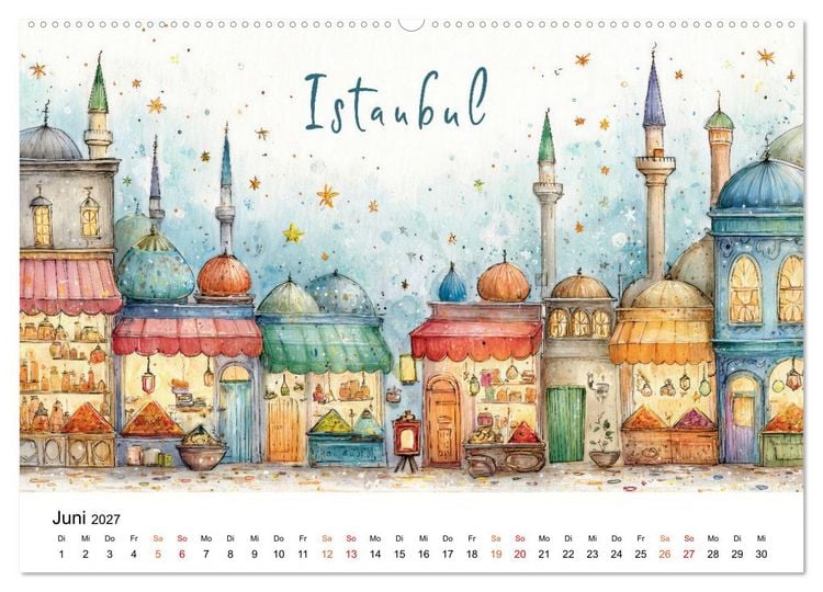 Produktbild: St&auml;dte - Weltreise in Bunt (Wandkalender 2027 DIN A2 quer), CALVENDO Monatskalender