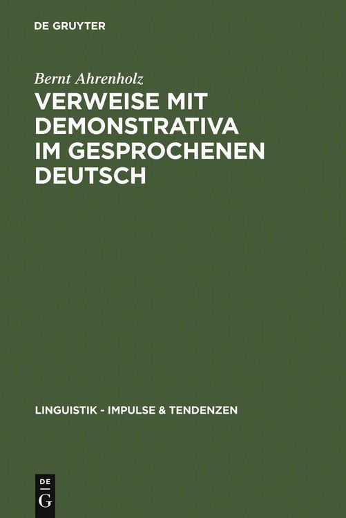 Produktbild: Verweise mit Demonstrativa im gesprochenen Deutsch