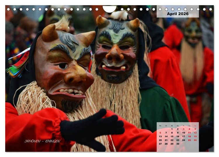 Produktbild: Schw&auml;bisch alemannische Fasnet (Wandkalender 2026 DIN A4 quer), CALVENDO Monatskalender
