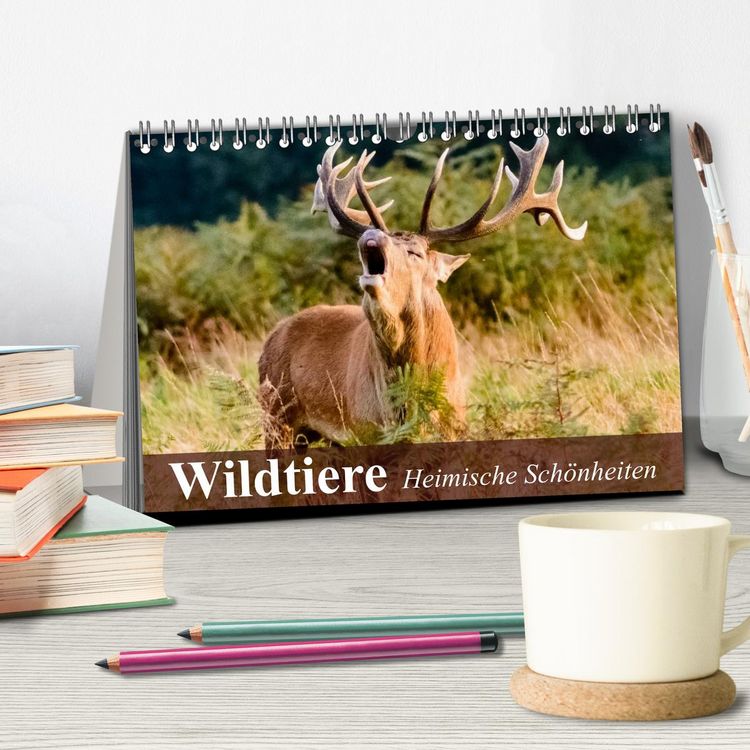 Produktbild: Wildtiere. Heimische Sch&ouml;nheiten (Tischkalender 2026 DIN A5 quer), CALVENDO Monatskalender