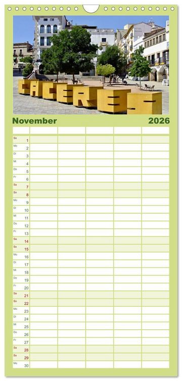 Produktbild: Familienplaner 2026 - Extremadura Spanien mit 5 Spalten (Wandkalender, 21 x 45 cm) CALVENDO