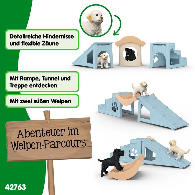 Produktbild: schleich&reg; 42763 Puppy Playtime, Abenteuerzeit f&uuml;r Welpen