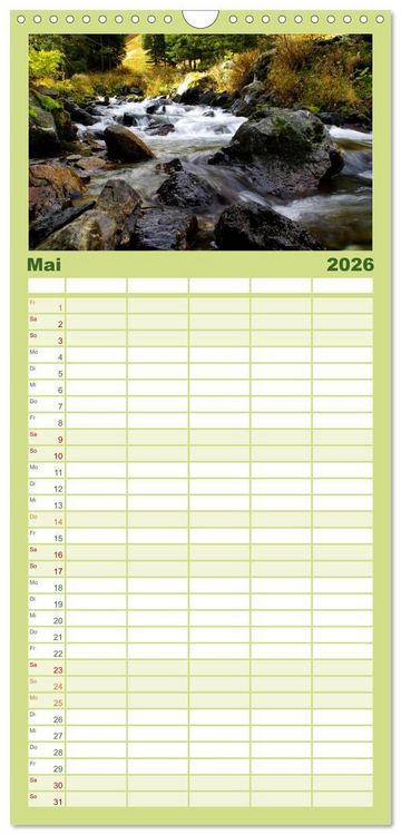 Produktbild: Familienplaner 2026 - Bergwelt in &Ouml;sterreich mit 5 Spalten (Wandkalender, 21 x 45 cm) CALVENDO