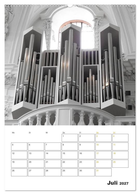 Produktbild: Orgeln zum Verlieben! (Wandkalender 2027 DIN A2 hoch), CALVENDO Monatskalender
