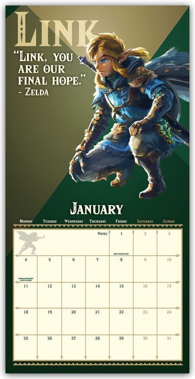 Produktbild: Nintendo &ndash; The Legend of Zelda &ndash; Die Legende von Zelda 2027 &ndash; Wandkalender
