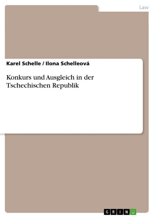 Produktbild: Konkurs und Ausgleich in der Tschechischen Republik