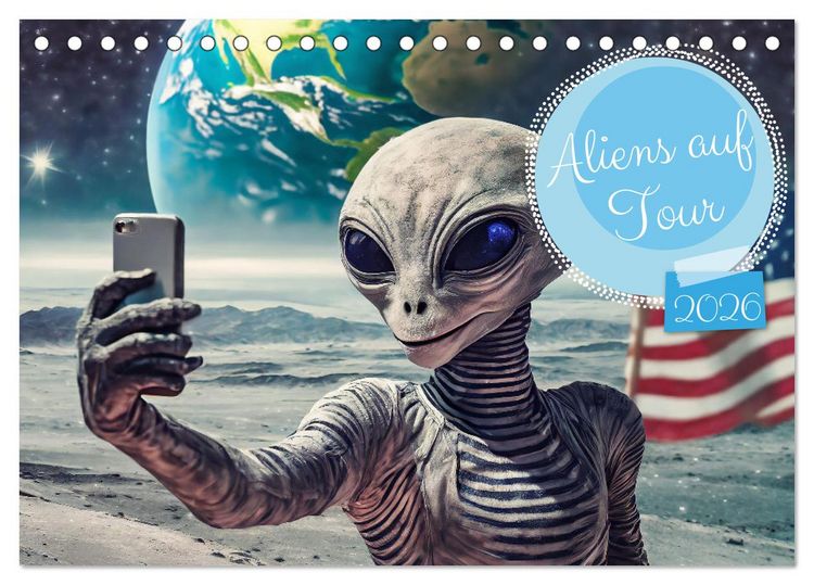 Produktbild: Aliens auf Tour (Tischkalender 2026 DIN A5 quer), CALVENDO Monatskalender