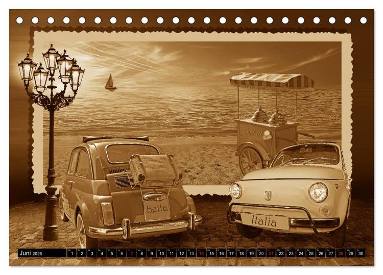 Produktbild: Nostalgie in Sepia (Tischkalender 2026 DIN A5 quer), CALVENDO Monatskalender
