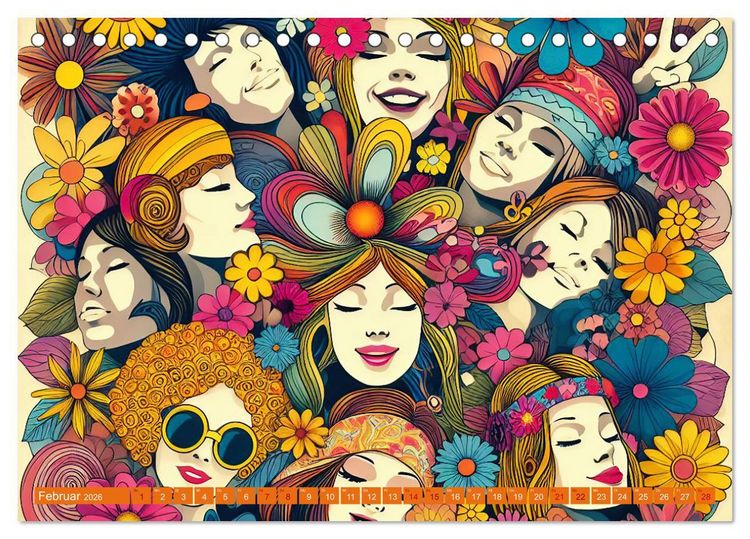 Produktbild: Psychodelic Art (Tischkalender 2026 DIN A5 quer), CALVENDO Monatskalender