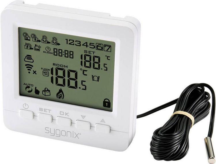 Produktbild: Sygonix SY-4500820 Funk-Raumthermostat Unterputz Wochenprogramm 1St.