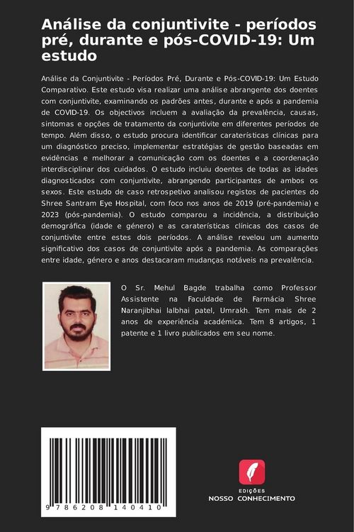 Produktbild: An&aacute;lise da conjuntivite - per&iacute;odos pr&eacute;, durante e p&oacute;s-COVID-19: Um estudo