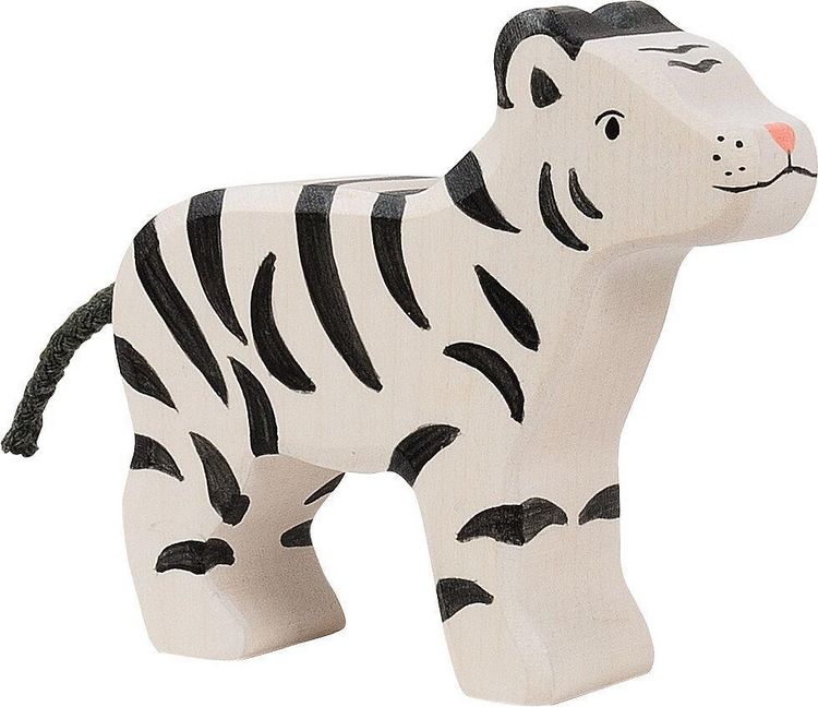 Holztiger Zebra Figur Klein – Handbemaltes Holzspielzeug | Für Kinder Ab 2 Jahren