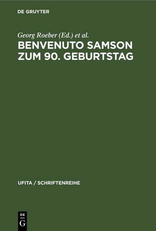 Produktbild: Benvenuto Samson zum 90. Geburtstag
