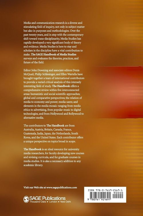 Produktbild: The SAGE Handbook of Media Studies
