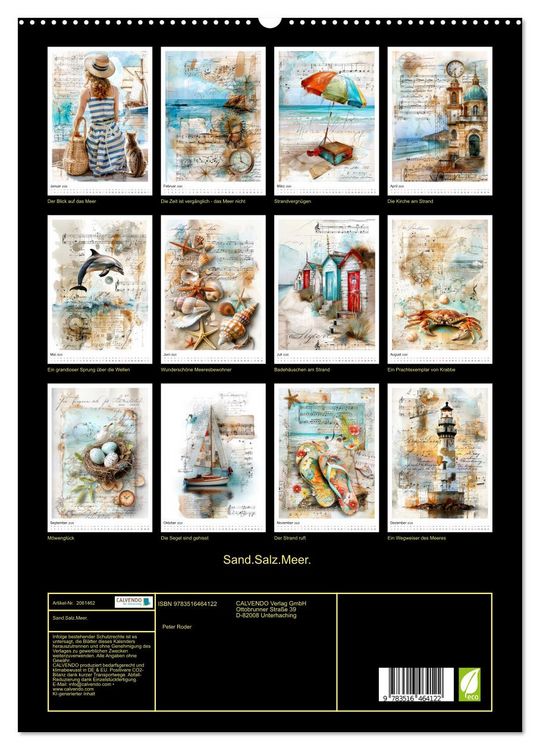 Produktbild: Sand.Salz.Meer. (hochwertiger Premium Wandkalender 2026 DIN A2 hoch), Kunstdruck in Hochglanz