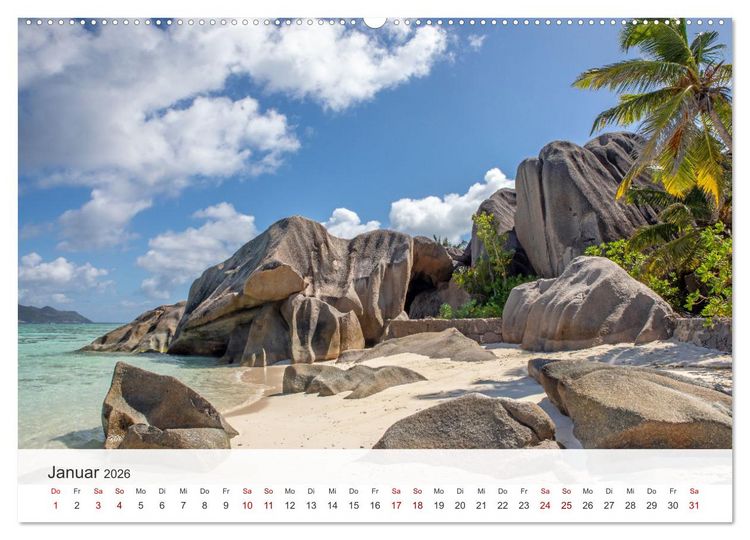 Produktbild: Seychellen - Trauminseln im Indischen Ozean (Wandkalender 2026 DIN A2 quer), CALVENDO Monatskalender
