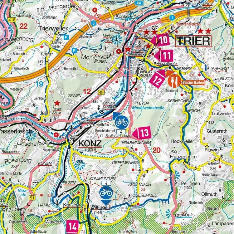 Produktbild: MARCO POLO Freizeitkarte 30 Saarland, Obermosel, Trier 1:115.000