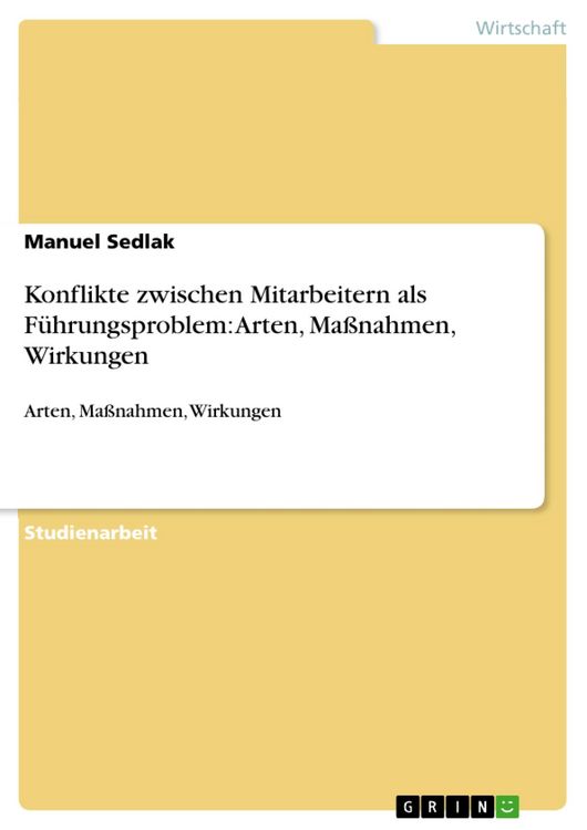 Produktbild: Konflikte zwischen Mitarbeitern als F&uuml;hrungsproblem