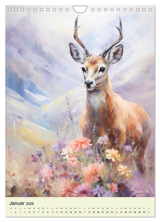 Produktbild: Europas Wildtiere. Aquarelle von den Bewohnern der W&auml;lder und Berge (Wandkalender 2026 DIN A4 hoch), CALVENDO Monatskalender
