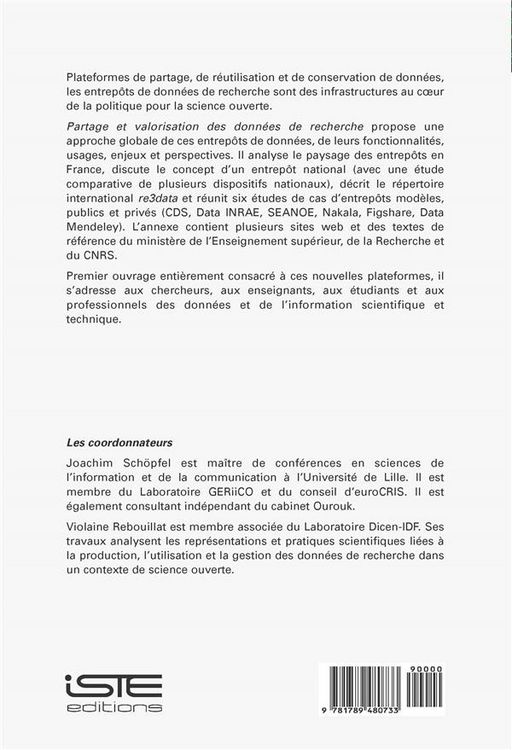 Produktbild: Sch&ouml;pfel, J: Partage et valorisation des donn&eacute;es de recherch