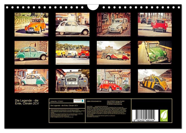 Produktbild: Die Legende - die Ente, Citro&euml;n 2CV (Wandkalender 2025 DIN A4 quer), CALVENDO Monatskalender