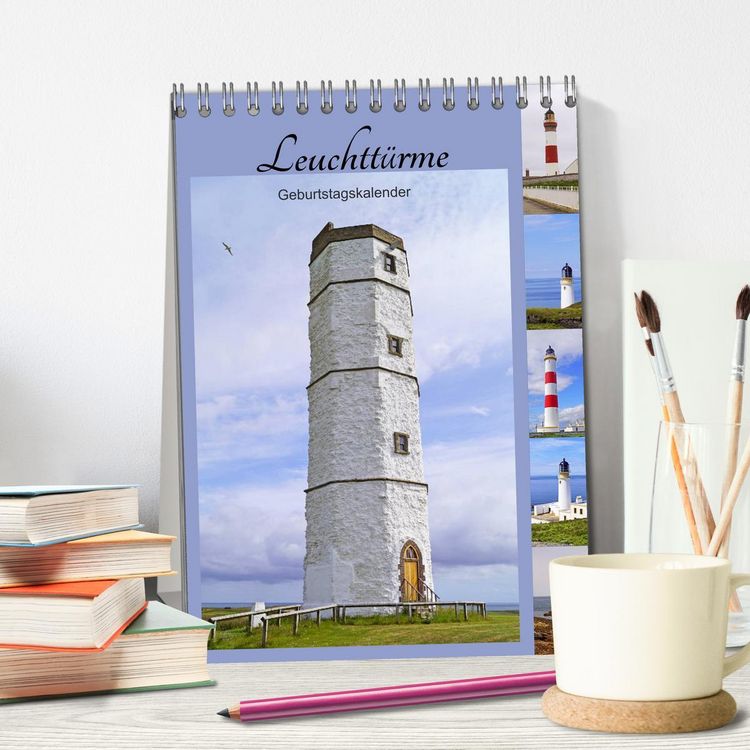 Produktbild: Leuchtt&uuml;rme - Geburtstagskalender (Tischkalender 2026 DIN A5 hoch), CALVENDO Monatskalender