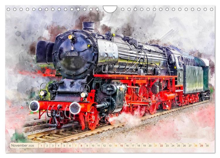 Produktbild: Dampflokomotiven - wundersch&ouml;ne Dampfloks aus Deutschland und der Welt (Wandkalender 2026 DIN A4 quer), CALVENDO Monatskalender