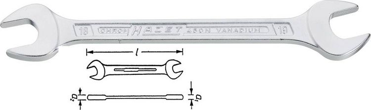 Produktbild: Hazet 450N-5X5.5 Doppel-Maulschl&uuml;ssel Schl&uuml;sselweite (Metrisch) 5 - 5.5 mm