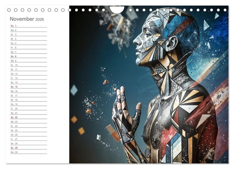 Produktbild: Tarnung und Illusion KI-Kunstvolle Verschmelzung von K&ouml;rper und Umgebung (Wandkalender 2026 DIN A4 quer), CALVENDO Monatskalender