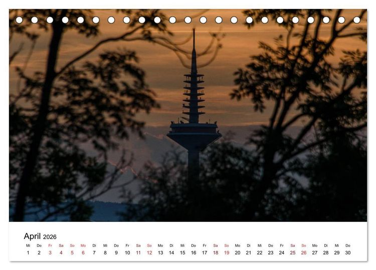 Produktbild: Frankfurt am Main bei Tag und Nacht (Tischkalender 2026 DIN A5 quer), CALVENDO Monatskalender