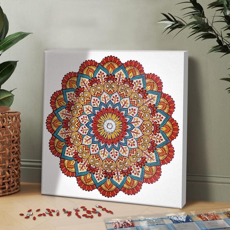 Produktbild: Diamond Painting "Diamantane Mandala Set 6", rot / orange / petrol