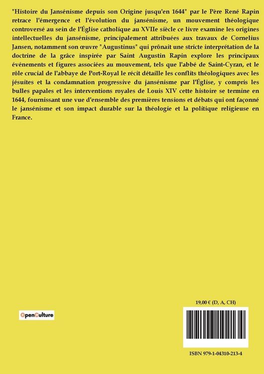 Produktbild: Histoire du Jans&eacute;nisme depuis son Origine jusqu'en 1644