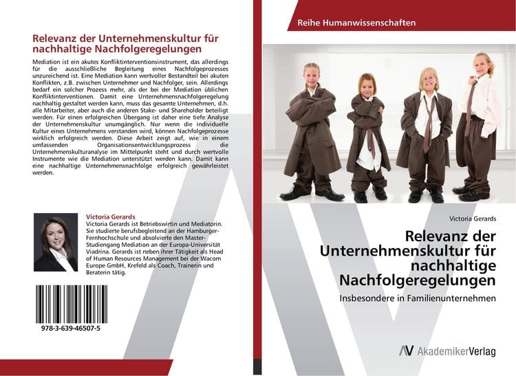 Produktbild: Relevanz der Unternehmenskultur f&uuml;r nachhaltige Nachfolgeregelungen