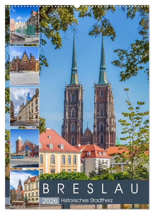 Produktbild: BRESLAU Historisches Stadtherz (Wandkalender 2026 DIN A2 hoch), CALVENDO Monatskalender