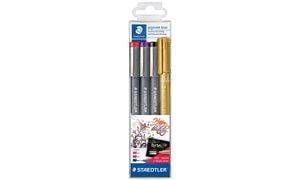 Produktbild: STAEDTLER Fineliner pigment liner 308 + metallic pen, 4er Set