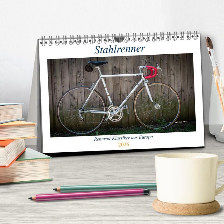 Produktbild: Stahlrenner - Rennrad-Klassiker aus Europa (Tischkalender 2026 DIN A5 quer), CALVENDO Monatskalender